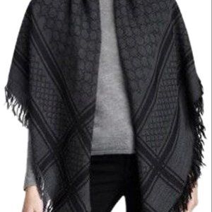 HP ❤️ Gucci Black Scialle Surviee 140x140 Gg Logo Scarf